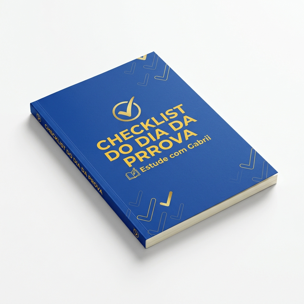 Capa 3D do Checklist do Dia da Prova